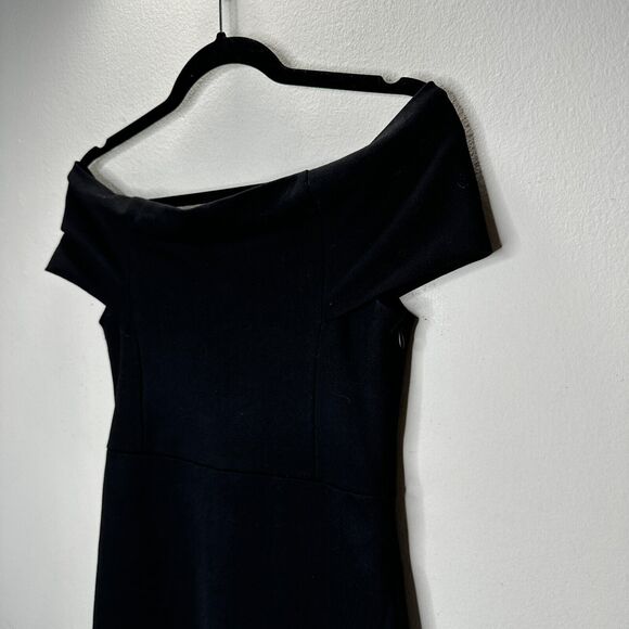 Zara Sexy Black Off-Shoulder Bandeau Style bodycon Dress Stretchy Medium - Picture 4 of 14